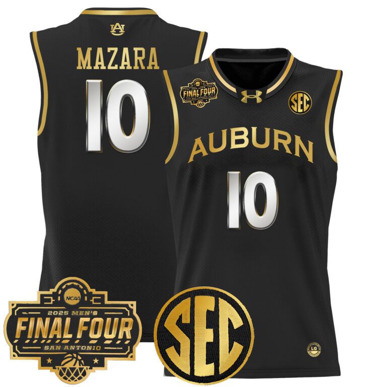 Men Auburn Tigers #10 Mazara black 2025 Final Four Patch Lightweight  NCAA Jersey->ncaa teams->NCAA Jersey